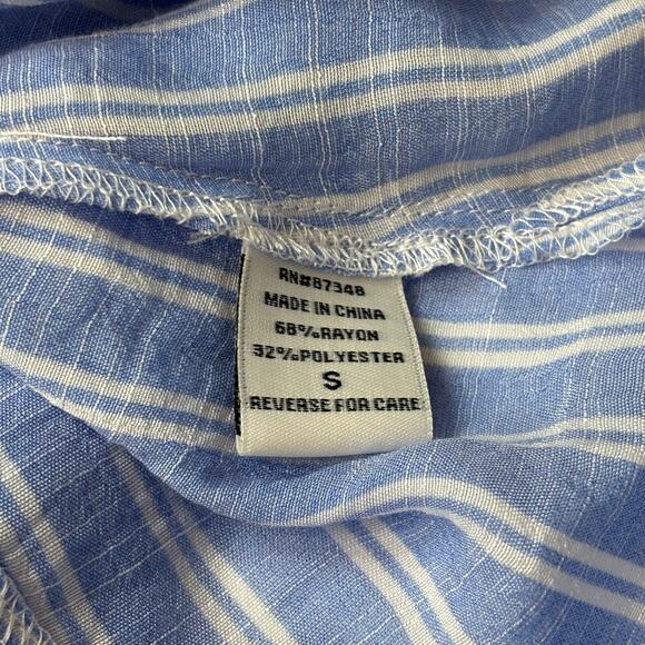 NWT Marissa Olivia Blue with White Stripe Oversized Shirt Dress Size Small - Picture 6 of 7